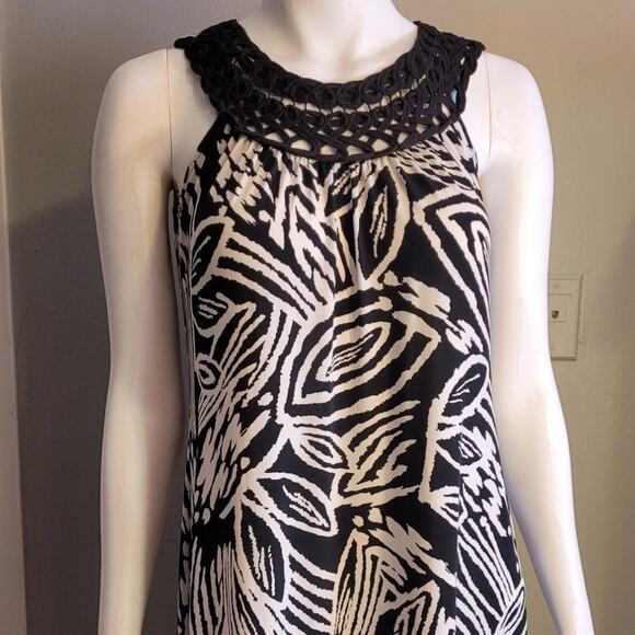 EN FOCUS Studio Crochet Zebra Safari Tunic Dress 8 Indie Graphic Old Money - Picture 3 of 9